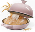 4.5 QT Dutch Oven for Bread Baking,Cast Iron Bread Oven for Sourdough,Enamelled Bread Dutch Oven with Lid,Heavy-Duty Non Stick Bread Pot, Pink