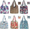 Foldable Reusable Shopping Bags,6 Pack Heavy Duty Tote for Grocery | Lightweight Polyester, machine washable. Compact fold fits in purse. Sturdy 50lb capacity. Great for groceries&travel,Beach