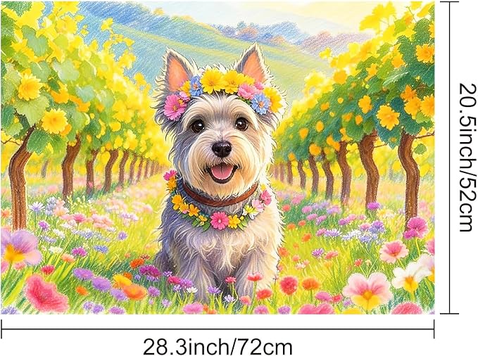 HOMETITUTE Spring Stove Top Cover 28x20 Floral Schnauzer Heat Resistant