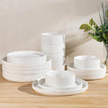 Ceramic Dinnerware Set for 4, 18-Piece Plates and Bowls Set | Lightweight Porcelain Dish Set, Scratch Resistant, Oven & Microwave & Dishwasher Safe, Bright White