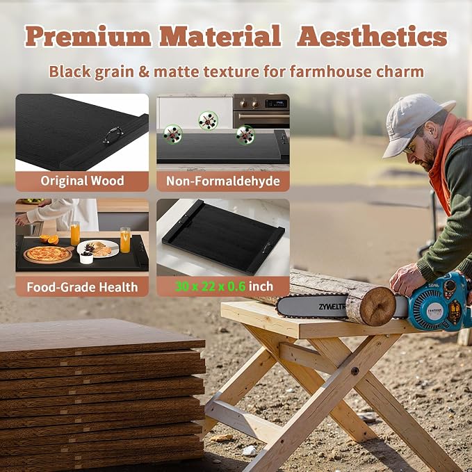 Gas Stove Top Cover: Wooden 30 * 22 Inches Electric Stovetop Covers, Noodle Board with Handles, Wood RV Cutting Board for Kitchen Counter