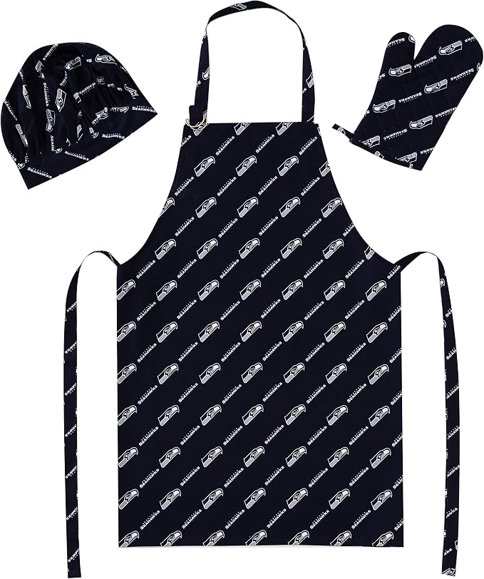Northwest NFL unisex-adult 3-piece Apron, Oven Mitt and Chef Hat Set