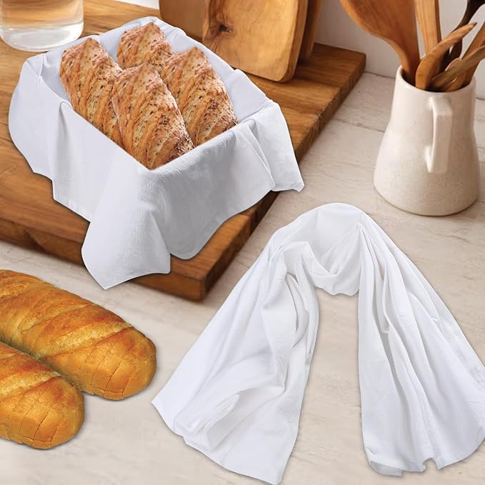 Urban Villa Flour Sack Kitchen Towels (27x27 Inches 12 Pack) Extra Large Premium White DishTowels 100% Cotton Flour Sack Kitchen Towels for Embroidery, DIY Projects, Cloth Diapers, Cheese Strainers