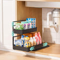 EVERIE Metal Pull Out Slide Shelf Organizer for Under Sink Organization in Kitchen, Bathroom, Counter, Cabinets, Minimum Available Space 13" Wide x 16.5" Deep (Black, 1 Set)