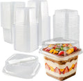 50 Pack 12 oz Plastic Dessert Cups with Lids and Spoons | Banana Pudding Cups with Lids Mini Dessert Shooters for Party Individual Yogurt Parfait Jello Fruit Trifle