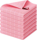 Homaxy 100% Cotton Terry Kitchen Dish Cloths, 7 Pack, Pink | Ultra Soft and Absorbent Dish Towels for Kitchen, Suitable for Drying and Washing Dishes
