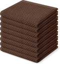 Homaxy 100% Cotton Waffle Weave Kitchen Dish Cloths 8-Pack, Coffee | 12 x 12 Inches, Ultra Soft Absorbent Dish Towels, Quick Drying Dish Rags with Hanging Loop