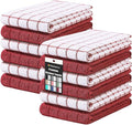 Homaxy Large Premium Cotton Kitchen Towels 16"x 28", 12 Pack, Rust | Natural Ring Spun 390 GSM Dish Towels, Super Absorbent Terry Kitchen Hand Towels, Soft Tea Towels with Hanging Loop