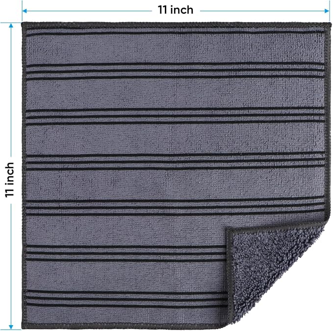 HOMEXCEL Microfiber Cleaning Cloth, Kitchen Towels 12 Pack, Lint Free, Scratch-Free, Highly Absorbent, Reusable Dish Towels for Kitchen and Household