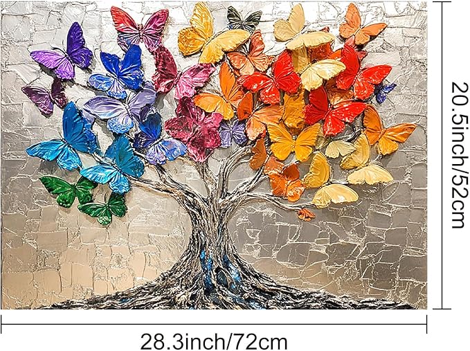 HOMETITUTE Colorful Butterfly Tree Stove Top Cover 28x20 Diatomite Mat