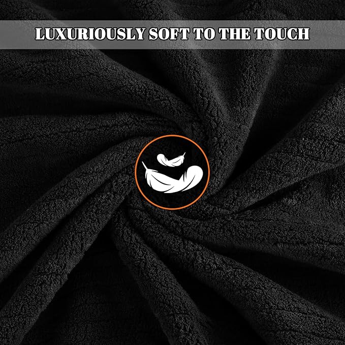 4 Pack Bath Towels Set 35 x 70in Extra Large, Ultra Soft Microfiber | Luxury Thick High Absorbent and Quick Dry Bath Sheet for Bathroom, Beach, Yoga, Sport,SPA, Fitness, Black