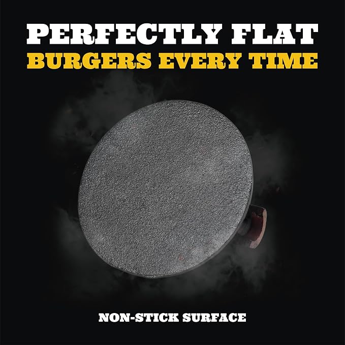 Ian's Smash Burger Press 4 Inch, Cast Iron Hamburger Press Heavy Duty - Burger Smasher, Griddle & Meat - Perfect Size for Sliders!