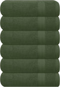 GLAMBURG Ultra Soft 6-Piece Hand Towel Set 16x28-100% Ringspun Cotton - Durable & Highly Absorbent Hand Towels - Ideal for use in Bathroom, Kitchen, Gym, Spa & General Cleaning - Olive Green