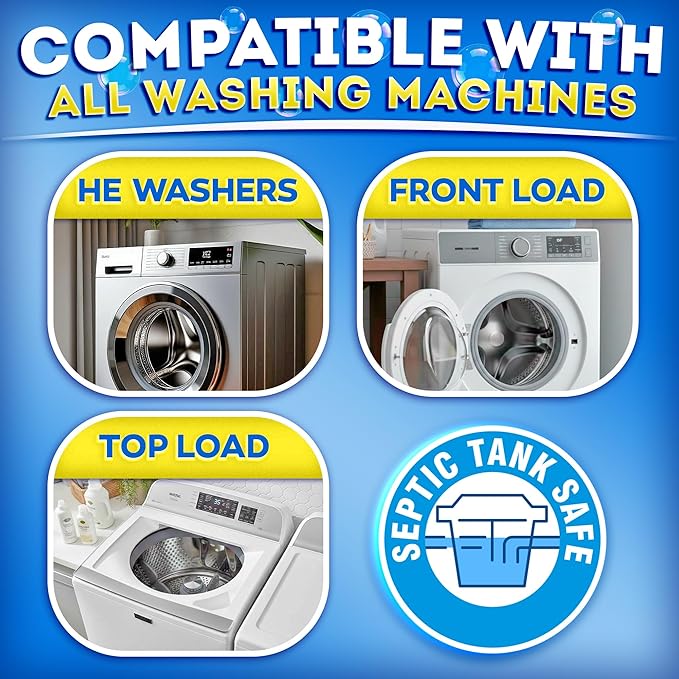 Washing Machine Cleaner Tablets for Pet Owners Pro – Front & Top Load HE Washers – Removes Pet Hair Buildup Eliminates Odors & Residue – 28 Tablets 1-Year Supply – Septic Safe Deep Clean