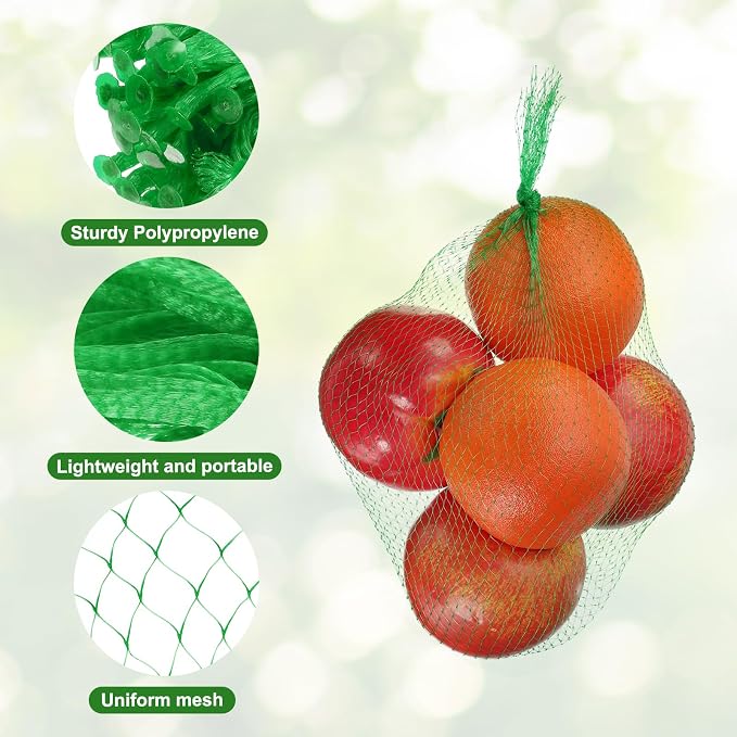 uxcell 150pcs Egg Hatching Bags, 12 Inch Mesh Nylon Netting Reusable Produce Mesh Bags Strong Stretchable Plastic Seafood Boil Bags for Fruits Vegetables Storage, Green