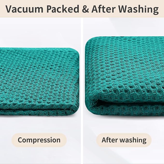 Homaxy 10 Pack 100% Cotton Kitchen Towels and Dishcloths Set, Teal | 12 x 12 Inches and 13 x 28 Inches Kitchen Towels Set, Ultra Soft Absorbent Dish Cloths for Washing Dishes