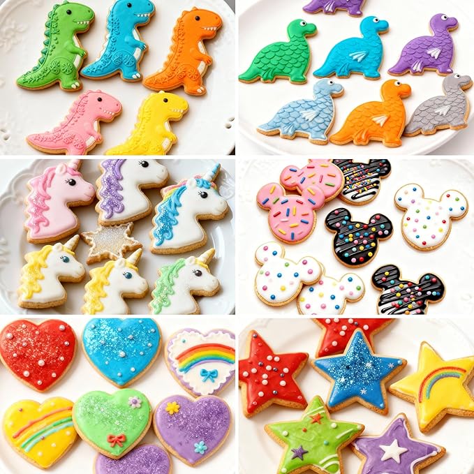 Stainless Steel Cookie Cutters, Mickey Unicorn Dinosaur Heart Star | Biscuit Cutter Molds for Baking or Valentine's Day Christmas Holiday Party Decorations