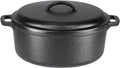 Amazon Basics Pre-Seasoned Cast Iron Dutch Oven Pot with Lid and Dual Handles, Oven Safe, Heavy-Duty, 7-Quart, Round, Black
