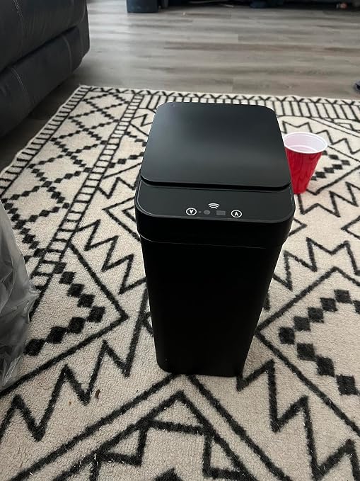 Bathroom Trash can,Smart Touchless Trash Can,Automatic Motion Sensor Trash Bin With Lid,2.4 Gallon Garbage Can, Kitchen, Bathroom, Office, Bedroom Trash can (Black)