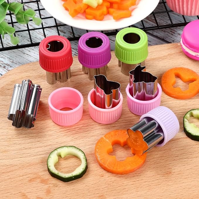 MUYIYAMEI Vegetable Cutter Shape Set, Mini Cookie Cutters,Biscuit Cutter to Decorate Food, Baking and Food Supplement tool Accessories Kitchen Crafts, (20PCS+20Fork)