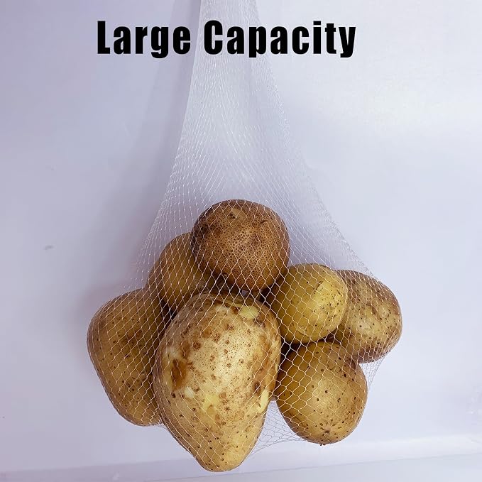100pcs Undyed Seafood Boil Bags 24” Mesh Bags for Crawfish Shellfish Crab Boil Reusable Produce Onion Net Bags for Fruit Vegetable Storage