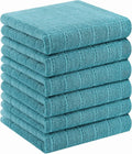Homaxy 100% Cotton Terry Kitchen Towels, 6 Pack, Lake Blue | Ultra Soft and Absorbent Dish Towels for Kitchen, Suitable for Drying and Washing Dishes
