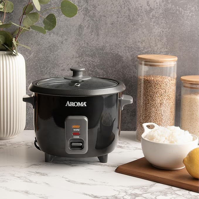 Aroma Housewares 1.5Qt. Rice & Grain Cooker (ARC-363NGB),Black,6-Cup Cooked / 3-Cup Uncooked,(Pack of 2)