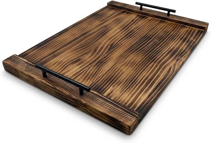 Noodle Board Stove Cover, 30 x 22 Inch Wooden Stove Top Cover with Handles, Pine Wood Stovetop Cover with Cross-Grain Dovetail Design for Extra Counter Space, Brown