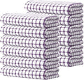 Kitinjoy Cotton 12 Pack Terry Kitchen Towels, Purple | 16 x 25 Inches Super Soft and Absorbent Dish Towels, Quick Drying hand towels for kitchen Drying