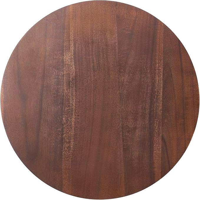 VEVOR 24 in Wood Lazy Susan Turntable, 360° Rotation Round Clear Tabletop Rotating Tray, Acacia Wood Dining Table Centerpiece, Smooth and Silent Spin, for Family Gatherings, Banquets and Weddings