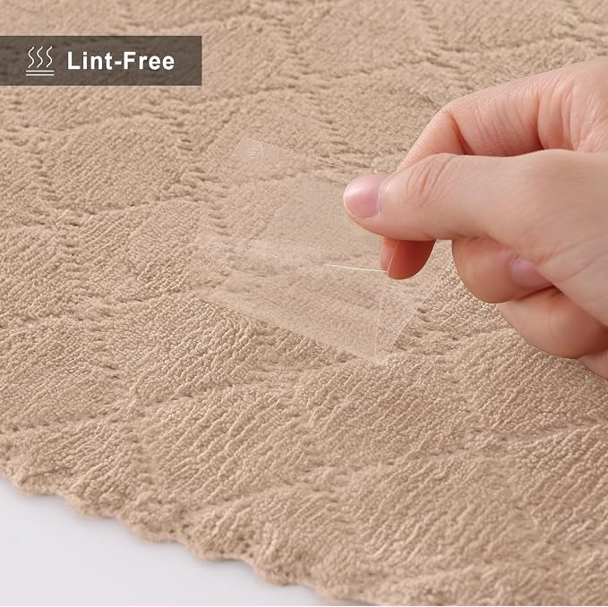 Homaxy 12 Pack Super Soft Absorbent Dish Towels, 10" x 20", Tan | Coral Velvet, Nonstick Oil Fast Drying Microfiber Cleaning Cloth, No Lint Dishcloths for washing and drying