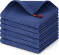 Homaxy 100% Cotton Waffle Weave Dish Cloths, 6 Pack, Navy Blue | Soft and Absorbent Dish Towels, 12 x 12 Inches Quick Dry Dish Rags