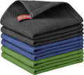 Nialnant 6 Pack Kitchen Towels, 100% Cotton, 12x12 Inches | Absorbent Quick Drying Dish Rags, Dish Cloth for Washing Dishes, Multipurpose Cleaning Rags