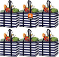 Reusable Grocery Bags 6 Pack, Foldable & Water Resistant Shopping Bags | Large Grocery Tote Bag Water Resistant Shopping Bags Foldable Grocery Bag for Clothes,Shoes and Picnic