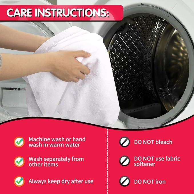 White Microfiber Cleaning Cloth, Pack of 50, 16"X12" Cleaning Rags for Housekeeping and Kitchen, Reusable Shop Towels, Microfiber Towels for Cars, Lint Free, Scratch-Free, Highly Absorbent