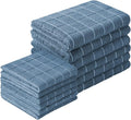 Puomue Microfiber Kitchen Towels and Dishcloths Set, 26 x 18 Inch and 12 x 12 Inch, Set of 12 Bulk Lint Free Dish Towels for Drying Dishes, Blue