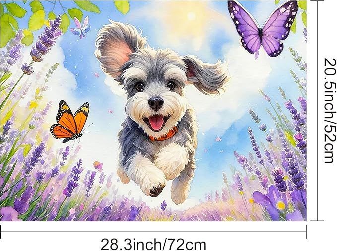 HOMETITUTE Spring Stove Top Cover 28x20 Puppy Butterfly Heat Resistant