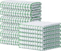 Kitinjoy Cotton 12 Pack Kitchen Towels and Dishcloths Sets, Green | 16 x 25 Inch & 12 X 12 Inch Dish Towels Bulk, Super Soft and Absorbent hand towels for kitchen Drying