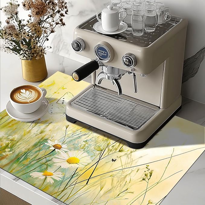 HOMETITUTE Butterfly Meadow Stove Top Cover 28x20 Daisy Heat Resistant Mat
