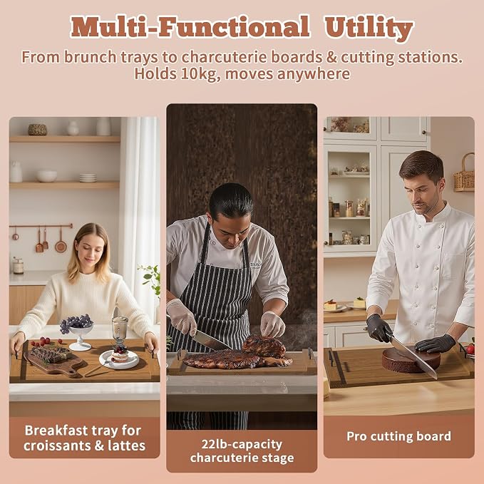 Gas Stove Top Cover: Wooden 30 * 22 inches Noodle Board Stovetop Covers with Handles, Wood Cutting Board for Kitchen Gas Stove and Electric Stove