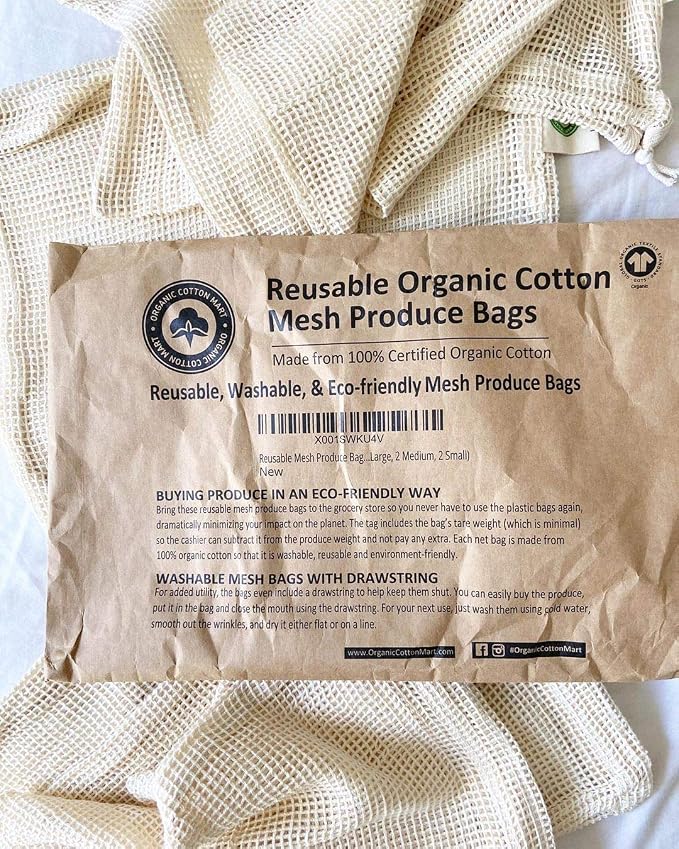 Reusable Onion Storage Bags - Organic Cotton Mesh Onion Bags with Drawstring - Washable Onion Holder Storage - Net Onion Keeper Sacks - Perfect Potato Storage Bags - Root Vegetable Sacks (3 X-Large)