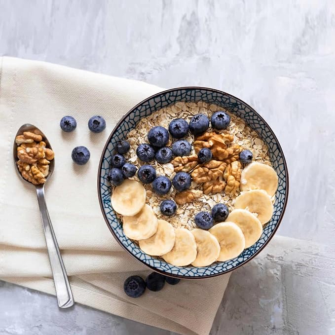 10 oz Small Ceramic Bowls Set of 6, 4.5 Inch Japanese Blue and White Bowls for Ice Cream, Rice, Dessert, Snack, Dipping, Microwave and Dishwasher Safe - Leaf Pattern