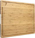 Garvee 24 in x18 in Large Cutting Board for Kitchen, Bamboo Wood Chopping Board with Juice Groove & Handles, Reversible Wooden Butcher Block Charcuteries Cheese Serving Tray