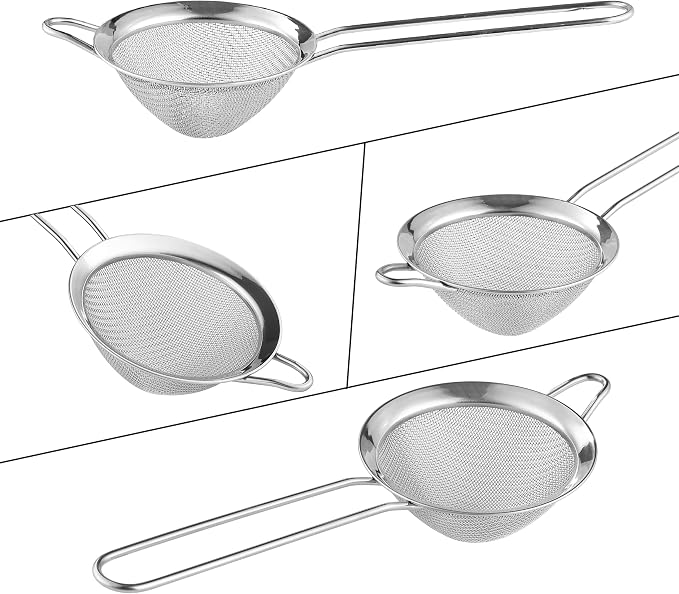 4PCS Fine Mesh Strainer, Mituer Stainless Steel Small Tea Cocktail Drink Strainers for Kitchen and Bar