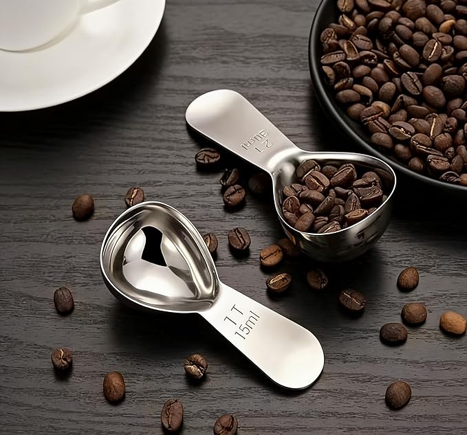 4-Pack Coffee Scoop Spoon – 2 Tablespoon (30ml) Stainless Steel Measuring Spoons with Long Handles for Ground Coffee, Tea, and Powder