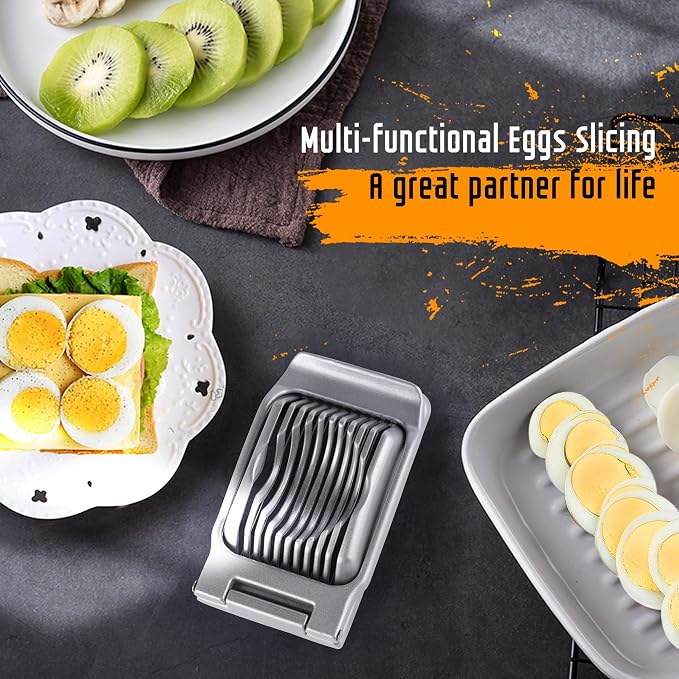 Multipurpose Heavy Duty Aluminium Egg Slicer, Stainless Steel Wire, Green | Dishwasher Safe, Rust Resistant, Egg Cutter for Hard Boiled Eggs, Soft Food and Soft Fruit, Salads, Butter, Cheese, Spam