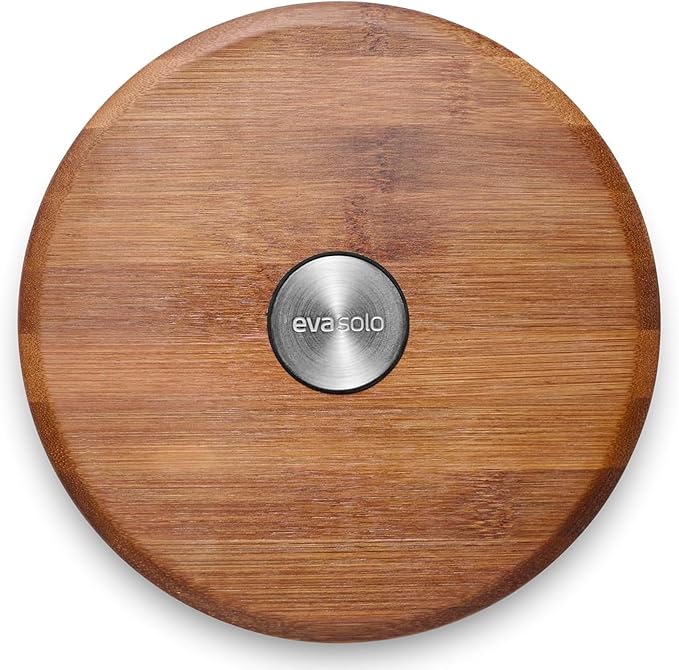 Eva Solo | Nordic Kitchen Magnetic Trivet Round | Stays Attached to The Saucepan or Pot When Moved | Danish Design & Functionality | Table Guard | Bamboo