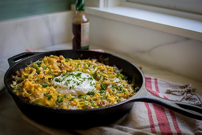 Lodge Seasoned Cast Iron Skillet 10.25 Inches - PFAS-Free, Non-Toxic Cookware - Use with an Oven, Stove, Grill, or Campfire - Naturally Non-Stick & Oven Safe