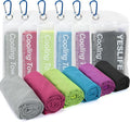 YESLIFE Cooling Towels, 6-Pack 40"x12", Multicolor | Microfiber gym towels, soft breathable neck wrap, cooling towel for yoga running sport camping, Multicolor, 6-pack