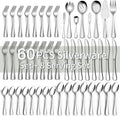68 Pieces Silverware Set with Serving Utensils Set, CEKEE Stainless Steel Flatware Set for 12, Heavy Duty Cutlery Set, Kitchen Utensil Sets for Home Restaurant, Mirror Finish, Dishwasher Safe